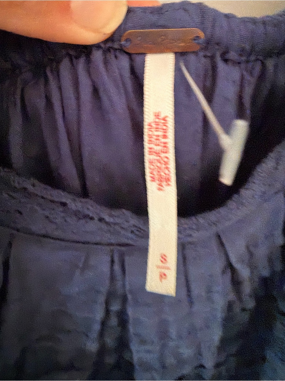 Free People Navy Ruffle Back Mini Dress - Picture 6 of 7